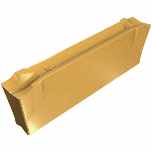 Iscar - DGN5003 IC1028 Grade, 0.1969" Cutting Width, Carbide Cutoff Insert - Neutral Lead Angle, 0.0118" Cnr Rad, TiAlN/TiN Coated, Double End - Exact Tool & Supply
