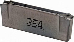 Iscar - DGR3100 IC354 Grade, 0.122" Cutting Width, Carbide Cutoff Insert - 15° Right Hand Lead Angle, 0.0008" Cnr Rad, TiCN Coated, Double End - Exact Tool & Supply