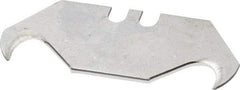Stanley - 100 Piece Carbon Steel Hook Blade - 2-7/16" OAL, 0.025" Blade Thickness - Exact Tool & Supply