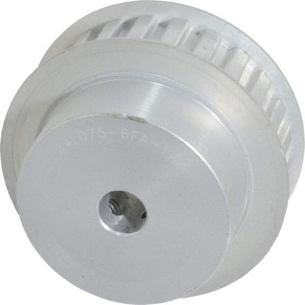 Power Drive - 24 Tooth, 1/2" Inside x 2.835" Outside Diam, Hub & Flange Timing Belt Pulley - 3/4" Belt Width, 2.865" Pitch Diam, 1" Face Width, Aluminum - Exact Tool & Supply