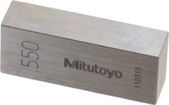 Mitutoyo - 0.55" Rectangular Steel Gage Block - Accuracy Grade 0, Includes Certificate of Inspection - Exact Tool & Supply