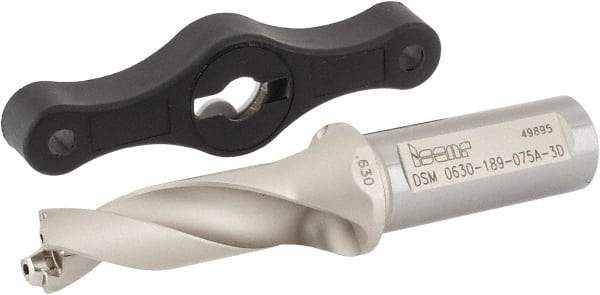 Iscar - 0.63 to 0.665" Diam, 3xD, 1.89" Max Depth, 3/4" Shank Diam, 4.57" OAL, Replaceable Tip Drill - IDK, IDM, IDN, IDP Insert, 16 Seat Size, DSM Toolholder, Series ChamDrillJet - Exact Tool & Supply