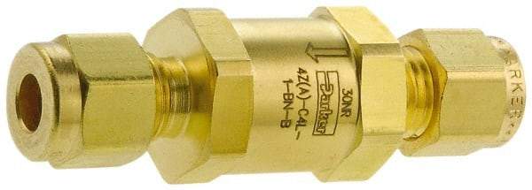 Parker - 3/4" Brass Check Valve - Inline, Comp x Comp, 3,000 WOG - Exact Tool & Supply