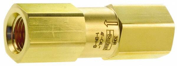 Parker - 3/4" Brass Check Valve - Inline, FNPT x FNPT, 3,000 WOG - Exact Tool & Supply