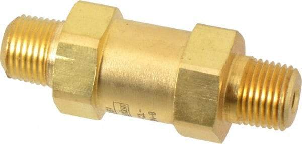 Parker - 1/8" Brass Check Valve - Inline, MNPT x MNPT, 3,000 WOG - Exact Tool & Supply