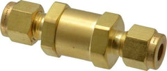 Parker - 1/4" Brass Check Valve - Inline, Comp x Comp, 3,000 WOG - Exact Tool & Supply