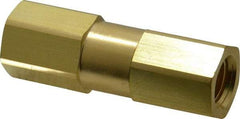 Parker - 1/4" Brass Check Valve - Inline, FNPT x FNPT, 3,000 WOG - Exact Tool & Supply