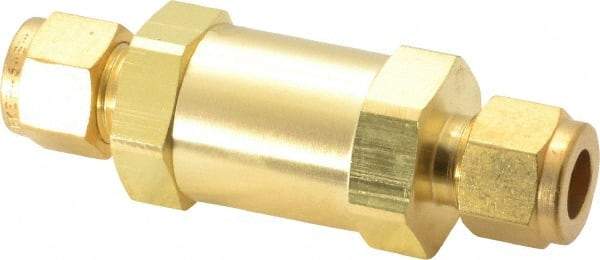 Parker - 3/8" Brass Check Valve - Inline, Comp x Comp, 3,000 WOG - Exact Tool & Supply