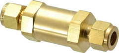 Parker - 3/8" Brass Check Valve - Inline, Comp x Comp, 3,000 WOG - Exact Tool & Supply