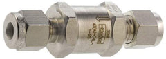 Parker - 3/4" Stainless Steel Check Valve - Inline, Comp x Comp, 6,000 WOG - Exact Tool & Supply