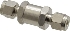 Parker - 1/4" Stainless Steel Check Valve - Inline, Comp x Comp, 6,000 WOG - Exact Tool & Supply