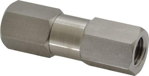 Parker - 1/4" Stainless Steel Check Valve - Inline, FNPT x FNPT, 6,000 WOG - Exact Tool & Supply
