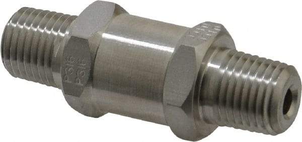 Parker - 1/4" Stainless Steel Check Valve - Inline, MNPT x MNPT, 6,000 WOG - Exact Tool & Supply