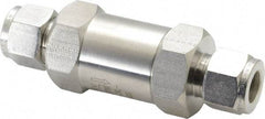 Parker - 1/2" Stainless Steel Check Valve - Inline, Comp x Comp, 6,000 WOG - Exact Tool & Supply