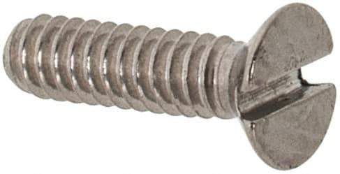 Value Collection - M1.6x0.35 Metric Coarse, 6mm OAL Slotted Drive Machine Screw - Flat Head, Grade 18-8 & A2 Stainless Steel, Uncoated, Without Washer - Exact Tool & Supply