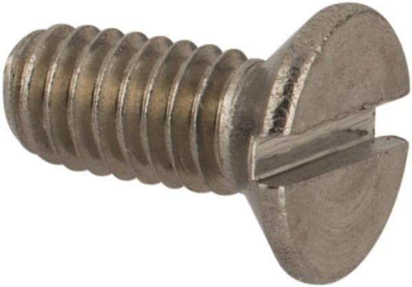 Value Collection - M2.5x0.45 Metric Coarse, 6mm OAL Slotted Drive Machine Screw - Flat Head, Grade 18-8 & A2 Stainless Steel, Uncoated, Without Washer - Exact Tool & Supply