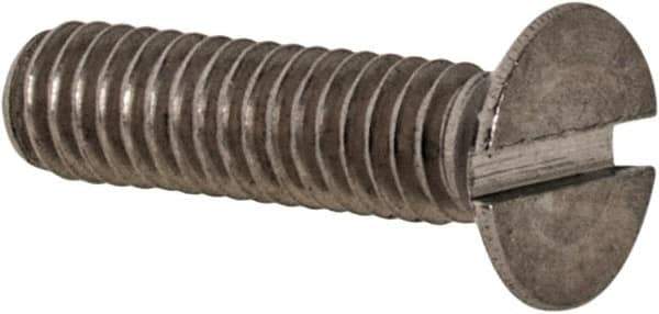 Value Collection - M2.5x0.45 Metric Coarse, 10mm OAL Slotted Drive Machine Screw - Flat Head, Grade 18-8 & A2 Stainless Steel, Uncoated, Without Washer - Exact Tool & Supply