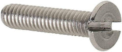 Value Collection - M2.5x0.45 Metric Coarse, 12mm OAL Slotted Drive Machine Screw - Flat Head, Grade 18-8 & A2 Stainless Steel, Uncoated, Without Washer - Exact Tool & Supply