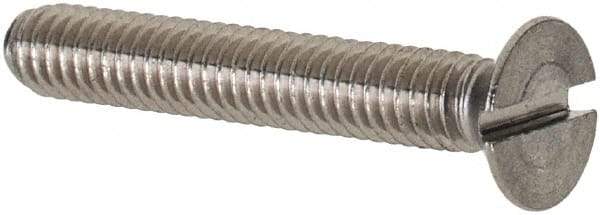 Value Collection - M2.5x0.45 Metric Coarse, 16mm OAL Slotted Drive Machine Screw - Flat Head, Grade 18-8 & A2 Stainless Steel, Uncoated, Without Washer - Exact Tool & Supply