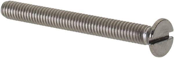 Value Collection - M2.5x0.45 Metric Coarse, 25mm OAL Slotted Drive Machine Screw - Flat Head, Grade 18-8 & A2 Stainless Steel, Uncoated, Without Washer - Exact Tool & Supply