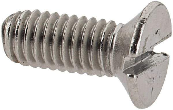 Value Collection - M3x0.50 Metric Coarse, 8mm OAL Slotted Drive Machine Screw - Flat Head, Grade 18-8 & A2 Stainless Steel, Uncoated, Without Washer - Exact Tool & Supply