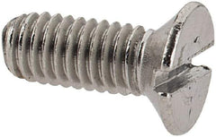 Value Collection - M3x0.50 Metric Coarse, 8mm OAL Slotted Drive Machine Screw - Flat Head, Grade 18-8 & A2 Stainless Steel, Uncoated, Without Washer - Exact Tool & Supply