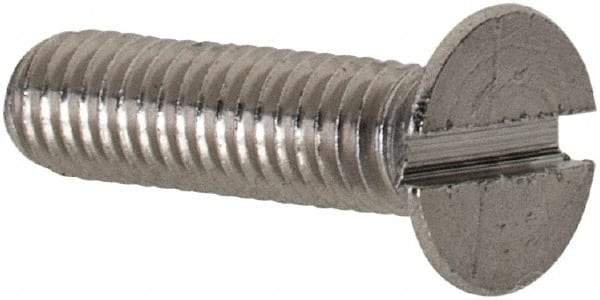 Value Collection - M3x0.50 Metric Coarse, 12mm OAL Slotted Drive Machine Screw - Flat Head, Grade 18-8 & A2 Stainless Steel, Uncoated, Without Washer - Exact Tool & Supply