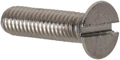Value Collection - M3x0.50 Metric Coarse, 12mm OAL Slotted Drive Machine Screw - Flat Head, Grade 18-8 & A2 Stainless Steel, Uncoated, Without Washer - Exact Tool & Supply