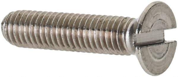 Value Collection - M3x0.50 Metric Coarse, 14mm OAL Slotted Drive Machine Screw - Flat Head, Grade 18-8 & A2 Stainless Steel, Uncoated, Without Washer - Exact Tool & Supply