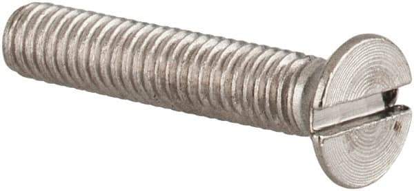 Value Collection - M3x0.50 Metric Coarse, 16mm OAL Slotted Drive Machine Screw - Flat Head, Grade 18-8 & A2 Stainless Steel, Uncoated, Without Washer - Exact Tool & Supply