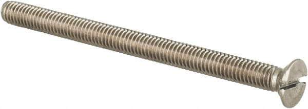 Value Collection - M3x0.50 Metric Coarse, 40mm OAL Slotted Drive Machine Screw - Flat Head, Grade 18-8 & A2 Stainless Steel, Uncoated, Without Washer - Exact Tool & Supply