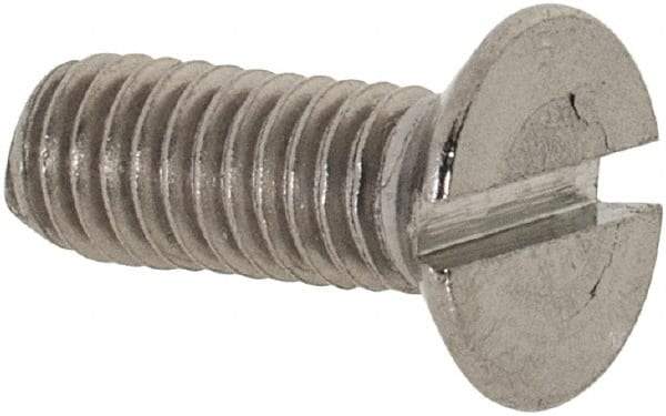 Value Collection - M3.5x0.60 Metric Coarse, 10mm OAL Slotted Drive Machine Screw - Flat Head, Grade 18-8 & A2 Stainless Steel, Uncoated, Without Washer - Exact Tool & Supply
