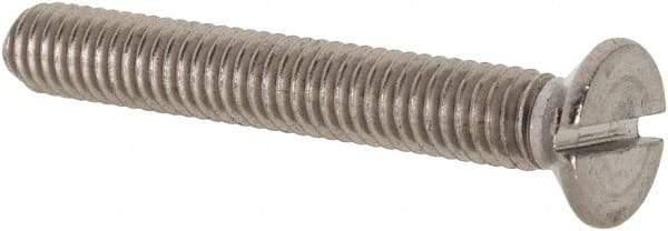 Value Collection - M3.5x0.60 Metric Coarse, 25mm OAL Slotted Drive Machine Screw - Flat Head, Grade 18-8 & A2 Stainless Steel, Uncoated, Without Washer - Exact Tool & Supply