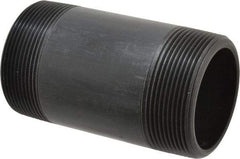 NIBCO - 3" Pipe, 6" Long Polypropylene Threaded Plastic Pipe Nipple - Schedule 80, Black - Exact Tool & Supply