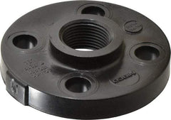 NIBCO - 1" Pipe, 4-1/2" OD, Polypropylene Threaded Pipe Flange - Schedule 80, Black - Exact Tool & Supply