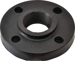 NIBCO - 1-1/2" Pipe, 5" OD, Polypropylene Threaded Pipe Flange - Schedule 80, Black - Exact Tool & Supply