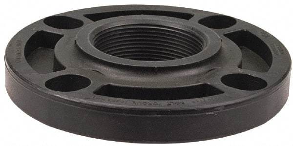 NIBCO - 3" Pipe, 7-1/2" OD, Polypropylene Threaded Pipe Flange - Schedule 80, Black - Exact Tool & Supply