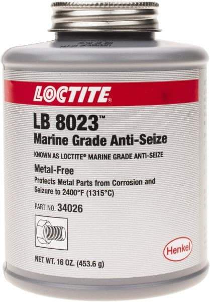 Loctite - 16 oz Brush Top Anti-Seize Anti-Seize Lubricant - Calcium Sulfonate, 2,400°F - Exact Tool & Supply