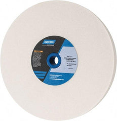 Norton - 60 Grit Aluminum Oxide Bench & Pedestal Grinding Wheel - 8" Diam x 1" Hole x 1" Thick, 3600 Max RPM, J Hardness, Medium Grade , Vitrified Bond - Exact Tool & Supply