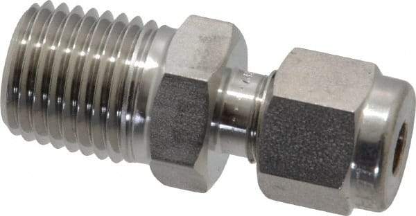 Ham-Let - 3/16" OD, Grade 316Stainless Steel Male Connector - Comp x MNPT Ends - Exact Tool & Supply
