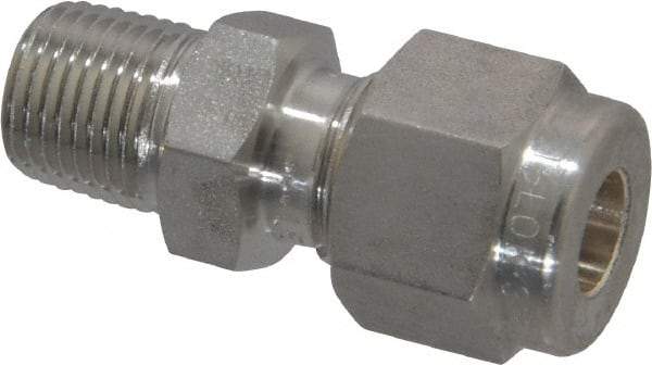 Ham-Let - 1/4" OD, Grade 316Stainless Steel Male Connector - Comp x MNPT Ends - Exact Tool & Supply
