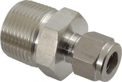 Ham-Let - 3/8" OD, Grade 316Stainless Steel Male Connector - Comp x MNPT Ends - Exact Tool & Supply