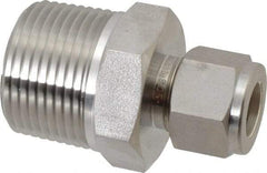 Ham-Let - 1/2" OD, Grade 316Stainless Steel Male Connector - Comp x MNPT Ends - Exact Tool & Supply