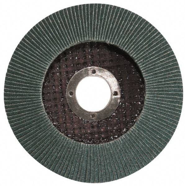 Garryson - 80 Grit, 7" Disc Diam, 7/8" Center Hole, Type 29 Zirconia Alumina Flap Disc - 8,600 Max RPM, Fiberglass Backing, Arbor Attaching System, Coated - Exact Tool & Supply