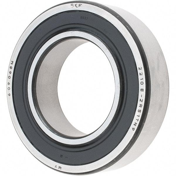 SKF - 50mm Bore Diam, 90mm OD, Double Seal Self Aligning Radial Ball Bearing - 23mm Wide, 2 Rows, Round Bore, 2,520 Lb Static Capacity, 7,600 Lb Dynamic Capacity - Exact Tool & Supply