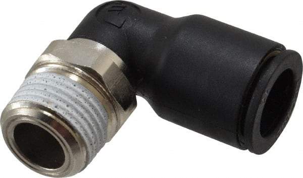 Legris - 12mm Outside Diam, 3/8 NPT, Nylon Push-to-Connect Tube Male Elbow - 290 Max psi, Tube to Male NPT Connection, Buna Nitrile O-Ring - Exact Tool & Supply