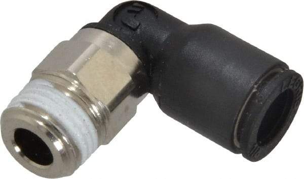 Legris - 1/4" Outside Diam, 1/8 BSPT, Nylon Push-to-Connect Tube Male Elbow - 290 Max psi, Tube to Male BSPT Connection, Buna Nitrile O-Ring - Exact Tool & Supply
