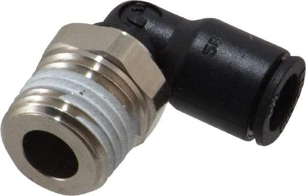 Legris - 1/4" Outside Diam, 1/4 BSPT, Nylon Push-to-Connect Tube Male Elbow - 290 Max psi, Tube to Male BSPT Connection, Buna Nitrile O-Ring - Exact Tool & Supply