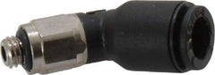 Legris - 6mm OD, M5x0.8 BSPP, Nylon/Nickel Plated Brass Push-to-Connect Male Elbow 45° - 290 Max psi - Exact Tool & Supply