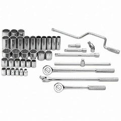 SK - 1/2" Drive Standard Deep Socket Set - 3/8 to 1-1/2", Inch Measurement Standard - Exact Tool & Supply